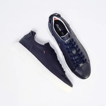  AMBITIOUS Sneaker in Pelle Col. Blu