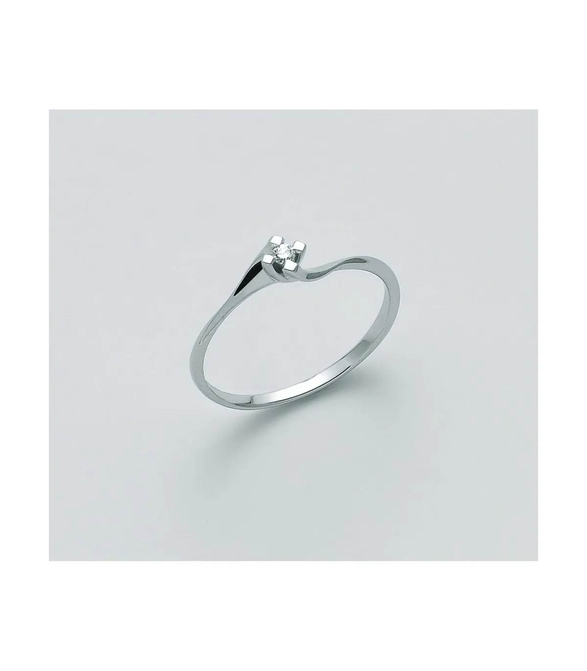 Anello Donna Miluna Solitario Oro Bianco 18 kt Diamante 0.09 ct LID3245-009G7
