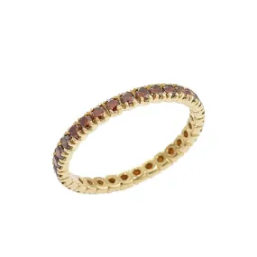 Anello Eternity in Oro Giallo 18k con Diamanti Cognac