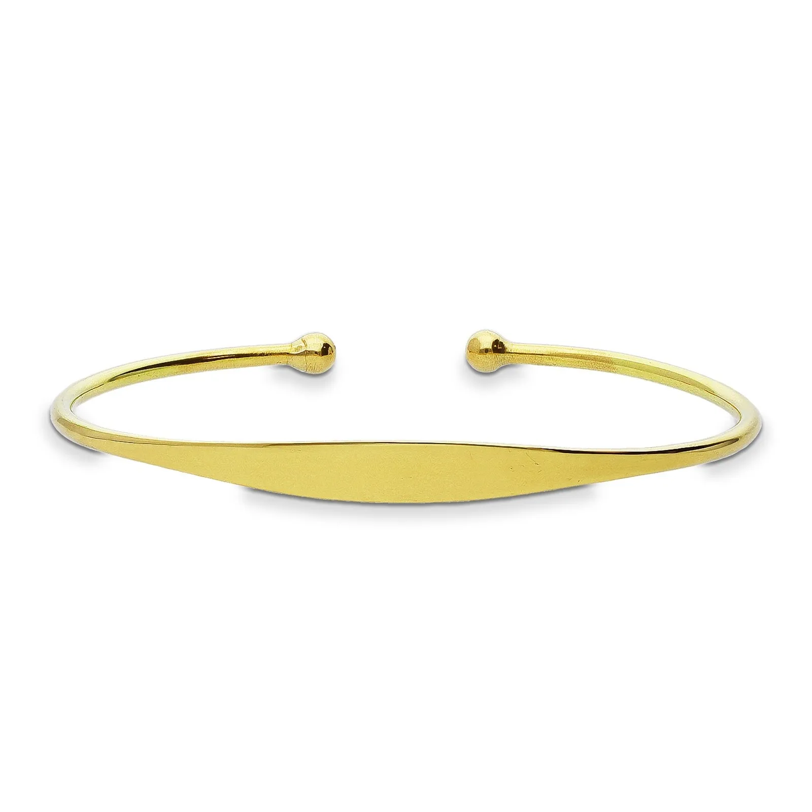 Bracciale rigido in oro giallo 18k con piastrina