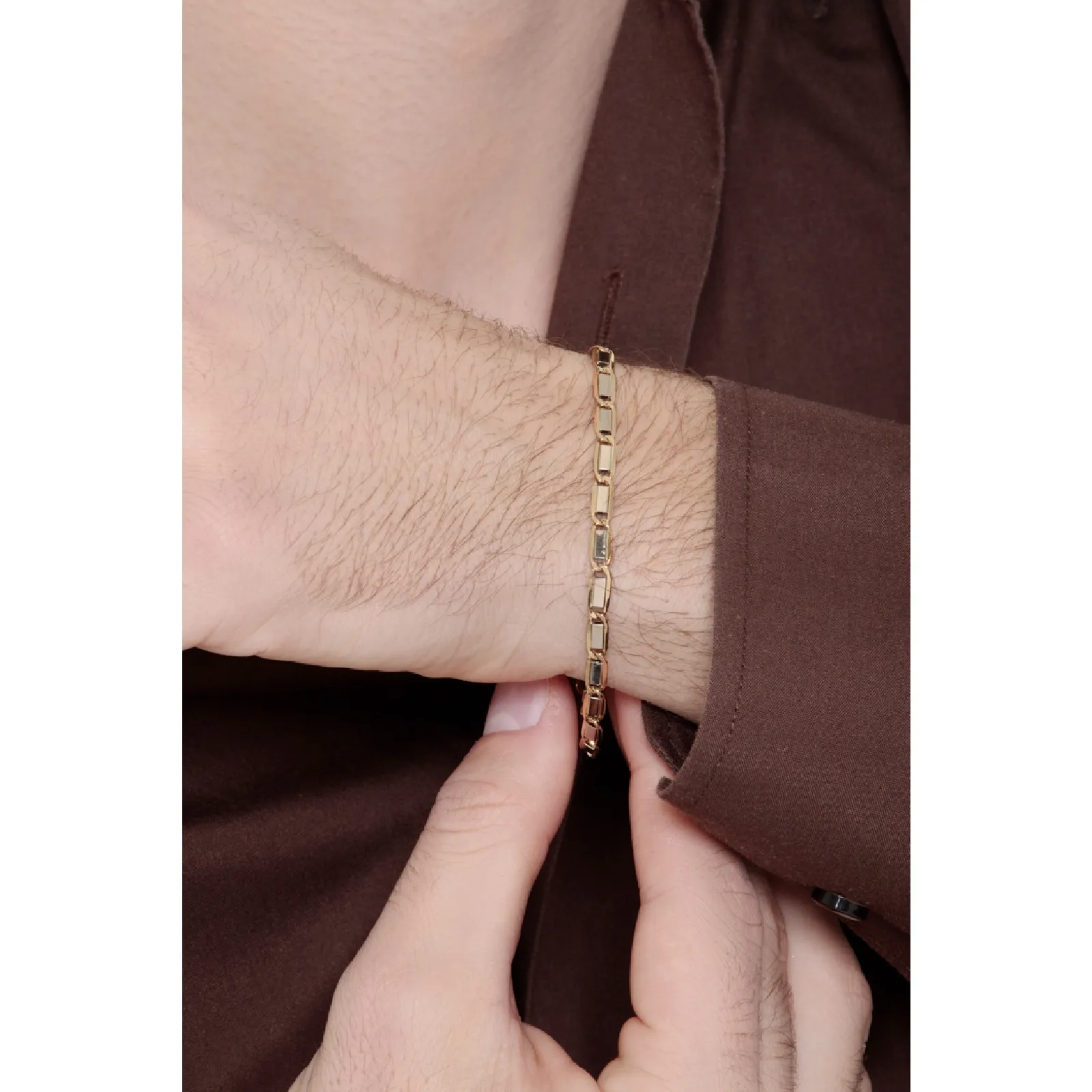 Bracciale Uomo in oro giallo e bianco 18k.