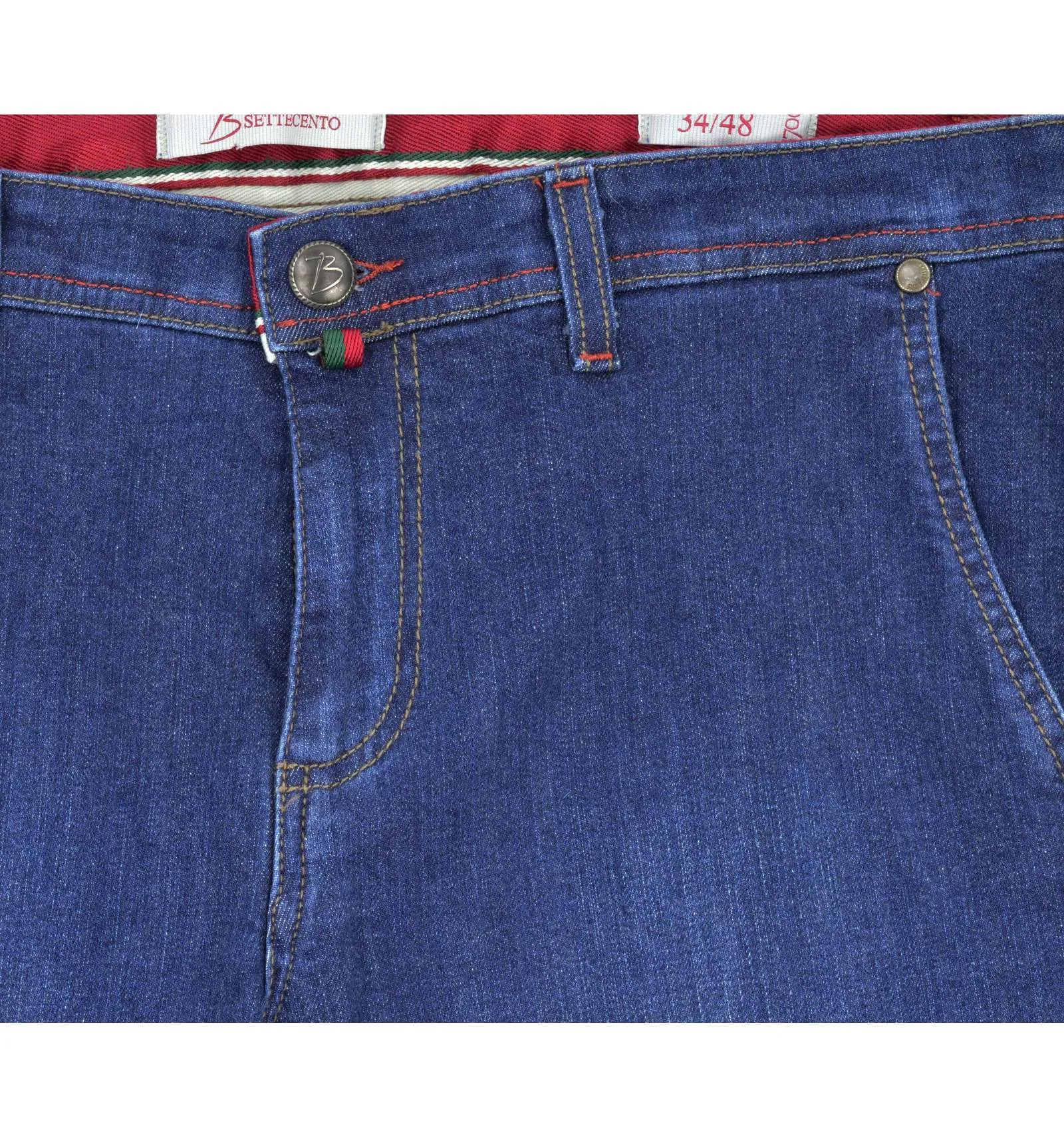BSETTECENTO uomo jeans chino tasca america blu denim L701 3026 103