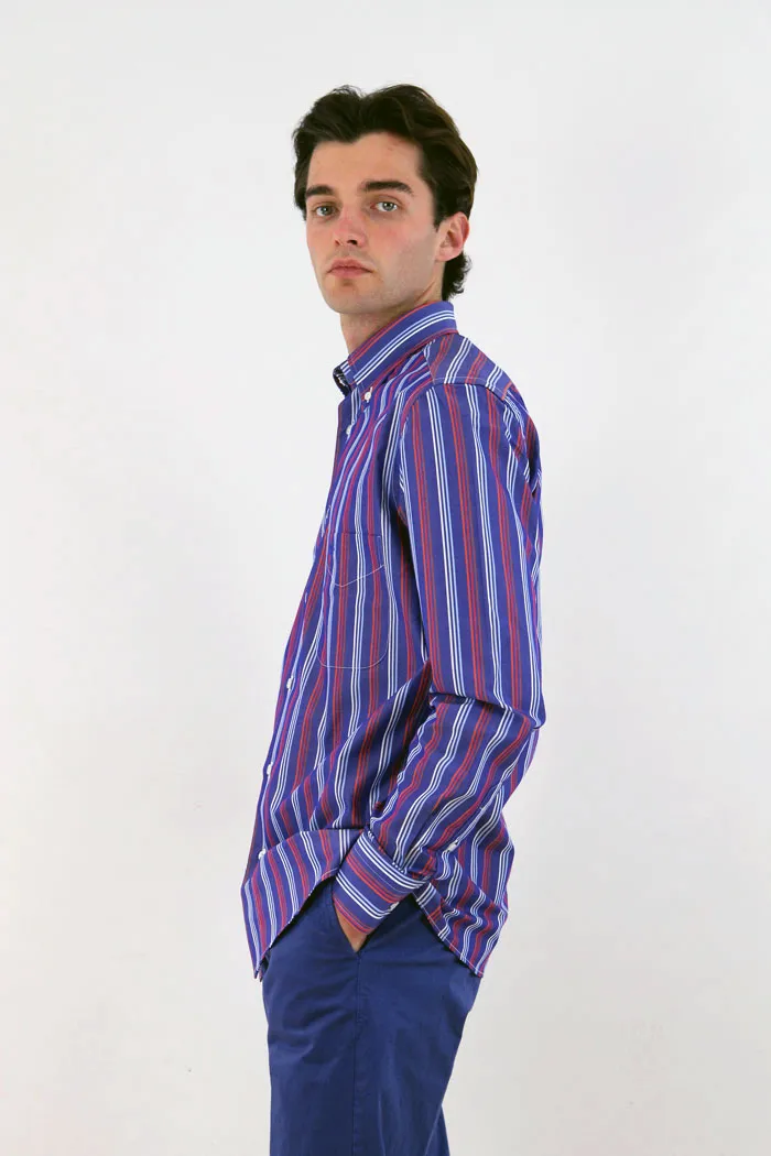 CAMICIA MUSTANG BLU A RIGHE 