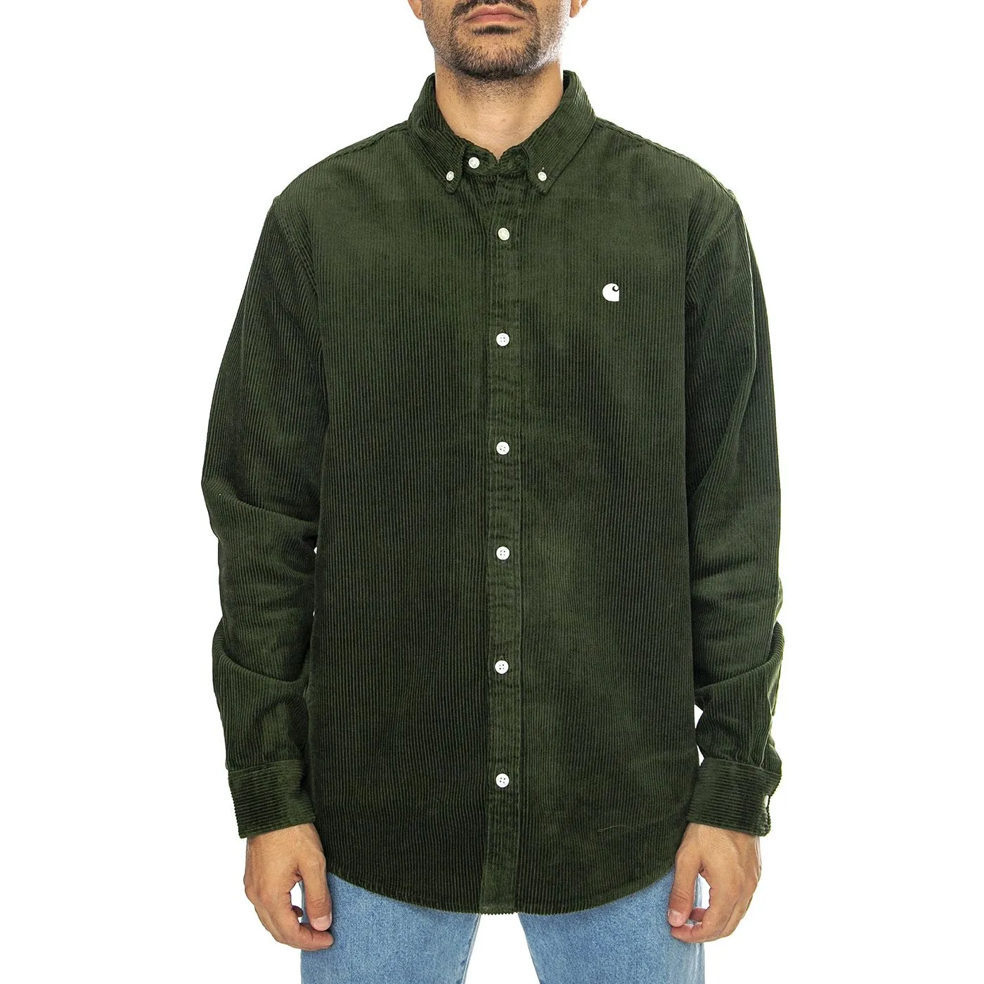 CARHARTT WIP L/S Madison Cord Shirt Tarragon / Wax - Camicia Uomo Verde    