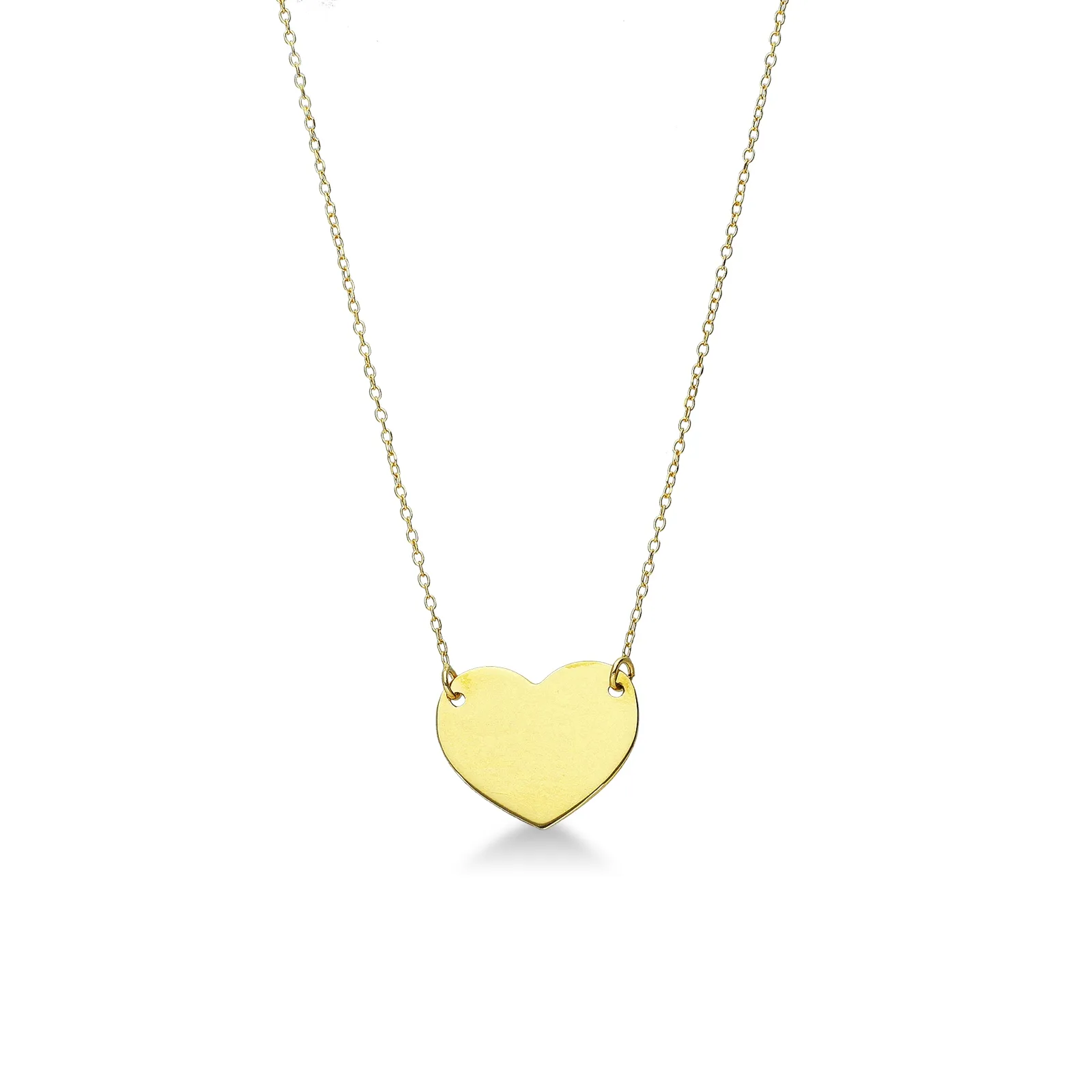 Collana in oro giallo 18k con pendente a cuore lucido.
