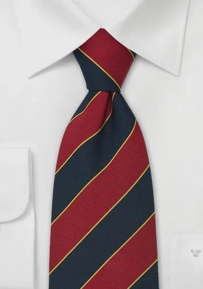 Cravatta club rosso e blu scuro