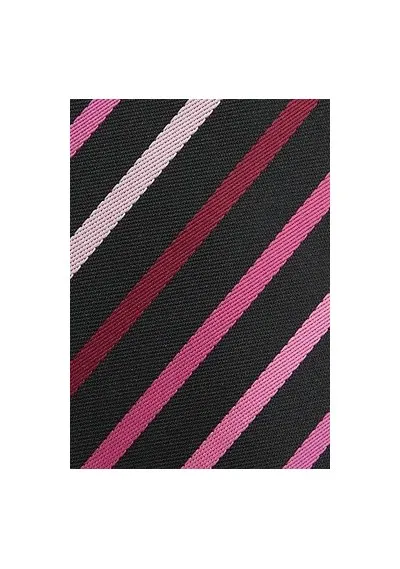 Cravatta nera righe rosa