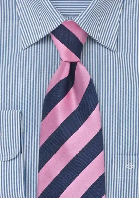 Cravatta righe blu rosa