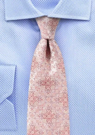 Cravatta uomo design floreale rosa
