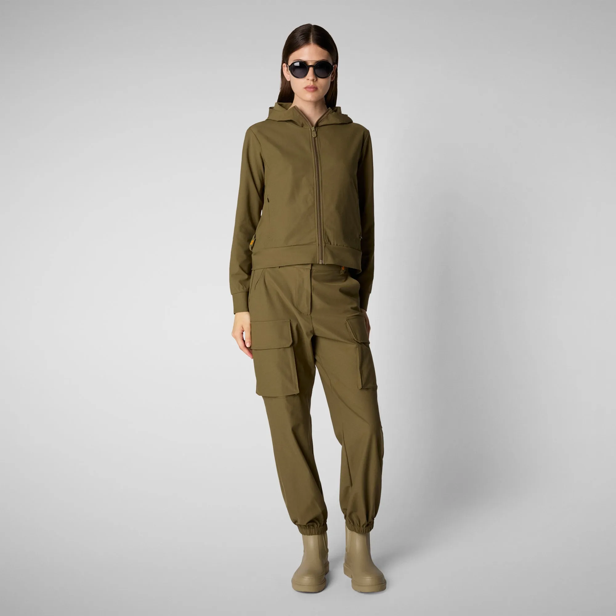 FELPA CON CAPPUCCIO DONNA PEAR VERDE MUSCHIO