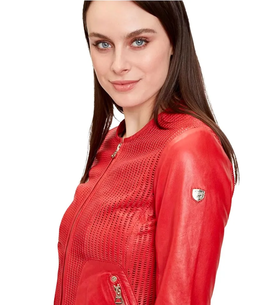 Giacca traforata Donna in vera pelle