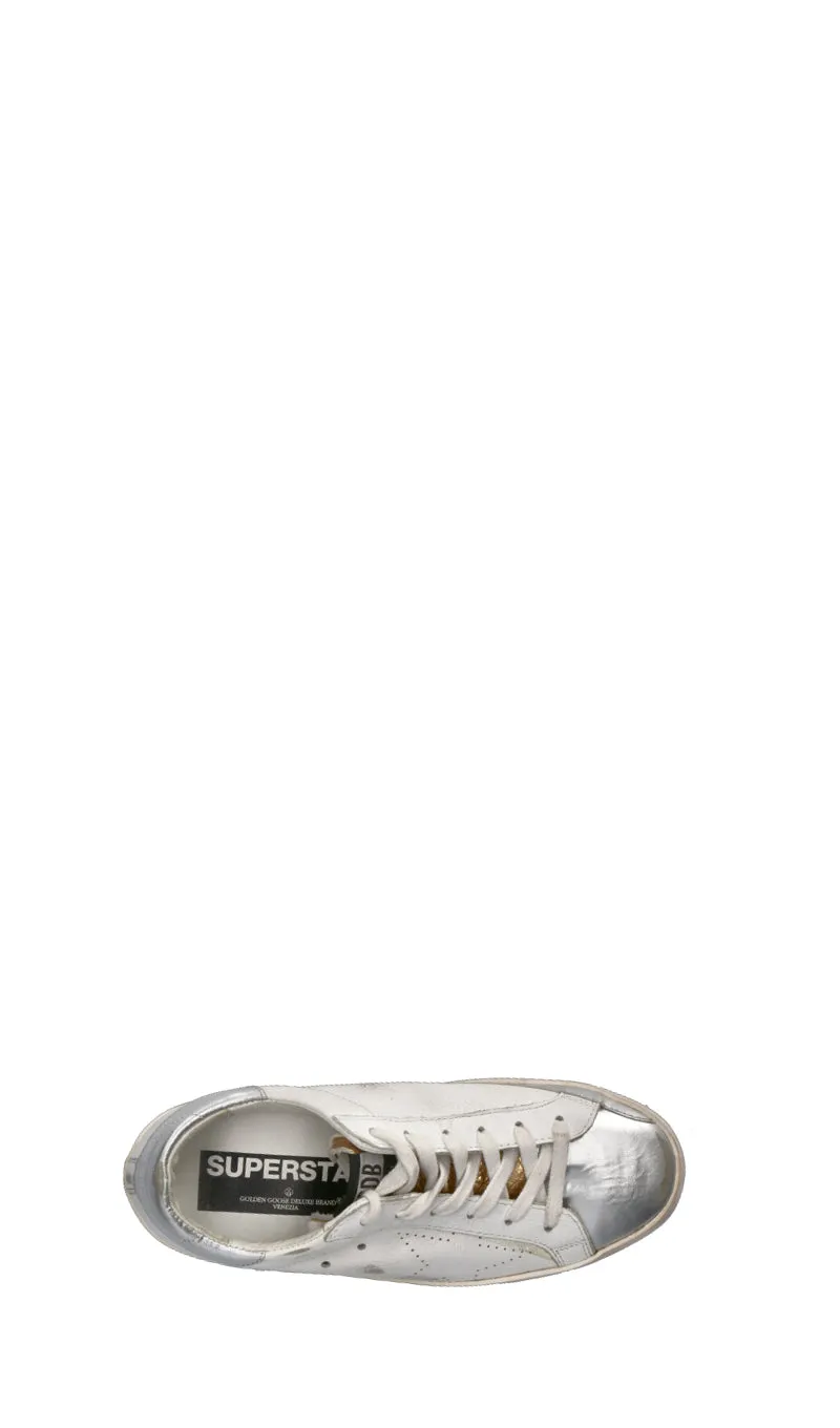 GOLDEN GOOSE Sneaker donna bianca/argento/oro in pelle