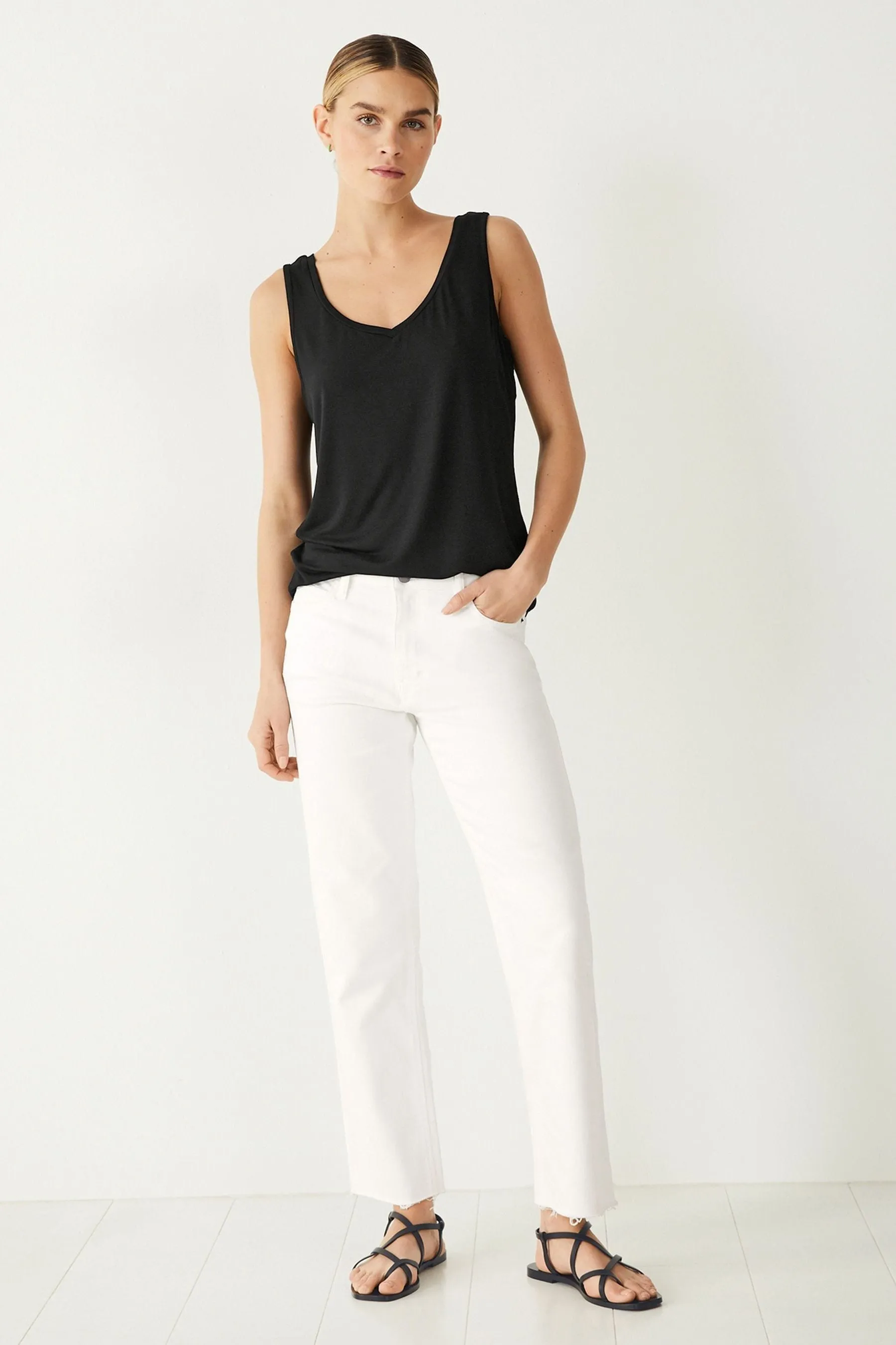 Hush - Sally - Canotta in jersey con scollo a V    