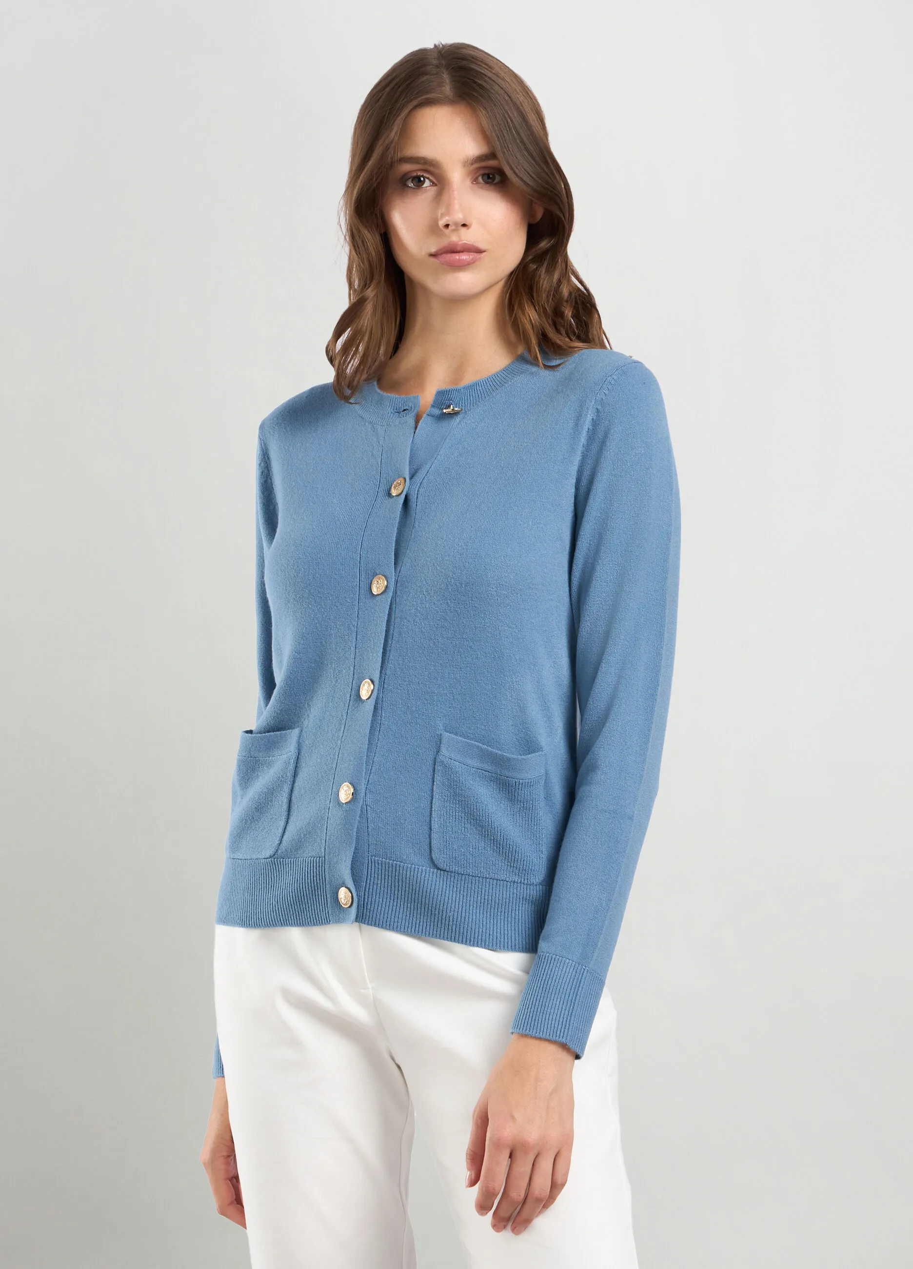 IWIE  Cardigan tricot con tasche donna