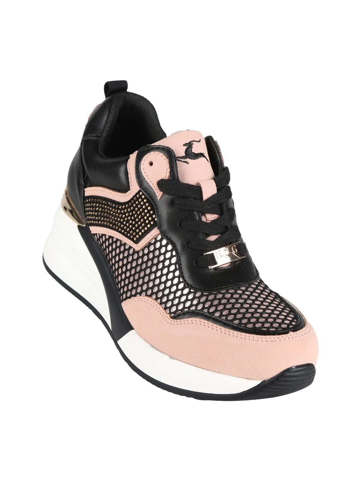Nazareno Gabrielli Baskets femme à talon compensé et strass