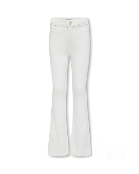 Pantalone cinque tasche flare bianco in cotone stretch 10-14 anni
