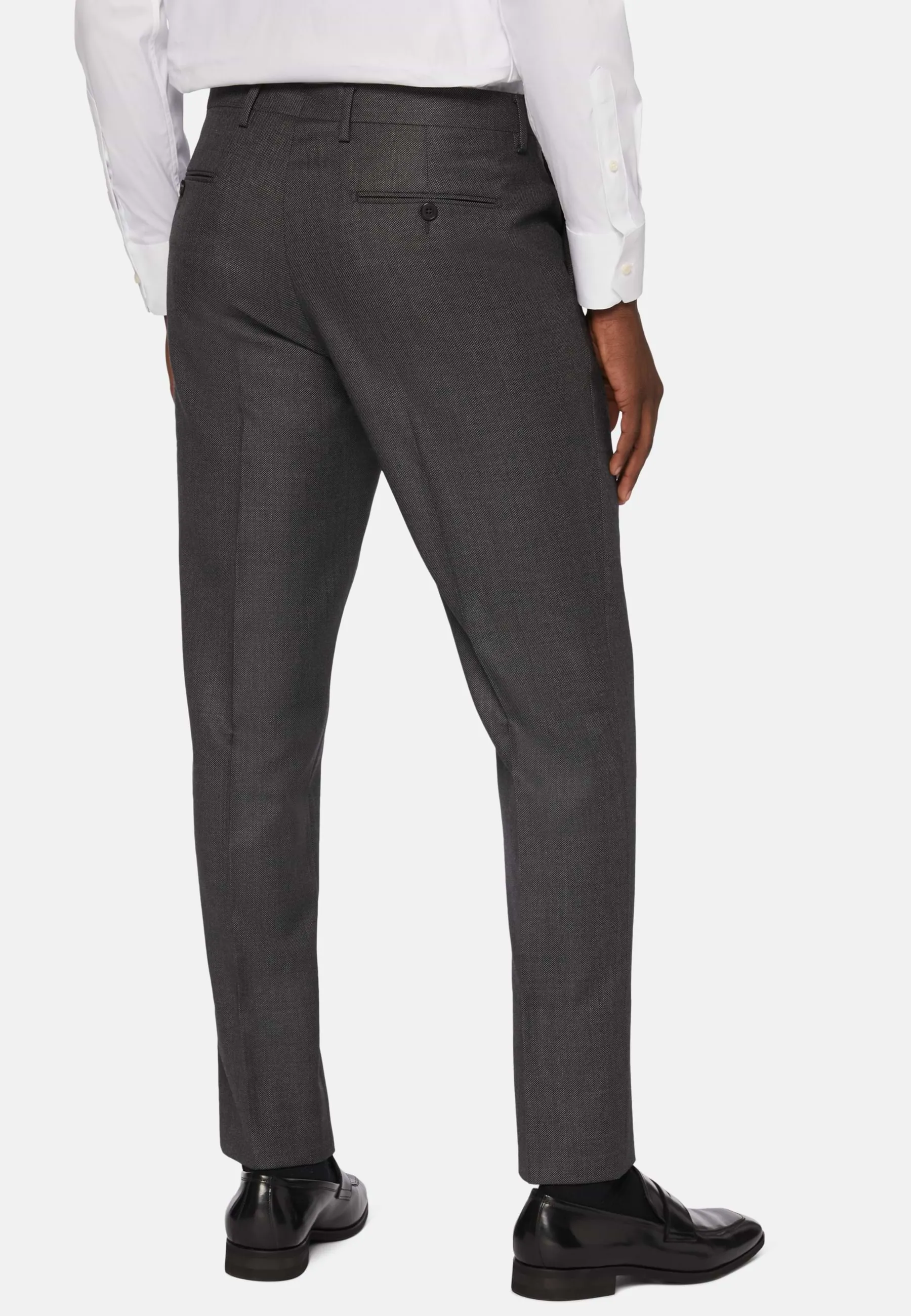 Pantaloni Occhio Di Pernice In Lana Regular Fit