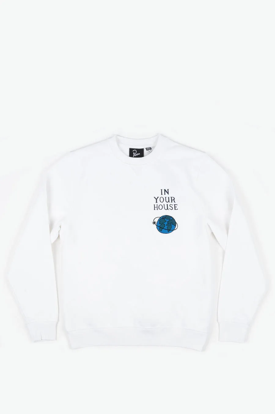 PARRA SYSTEMS LOGO CREW NECK SWEATSHIRT WHITE