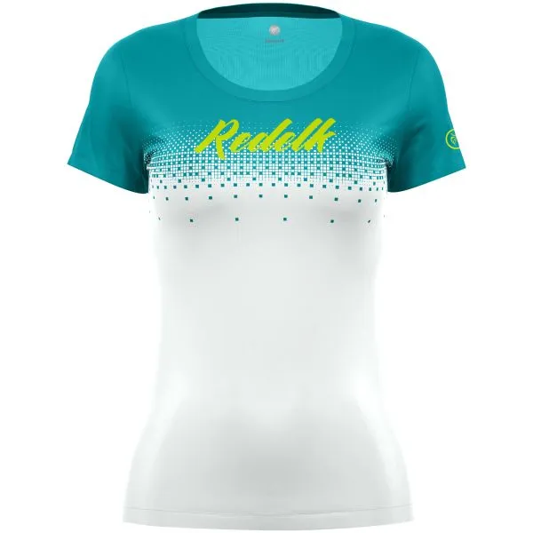 REDELK SILKE LOGO White/Blue Lake t-shirt tecnica donna degradè con stampa