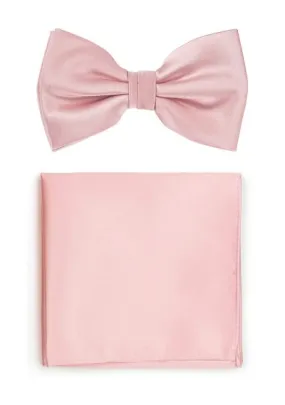 Set papillon e fazzoletto (rosa)