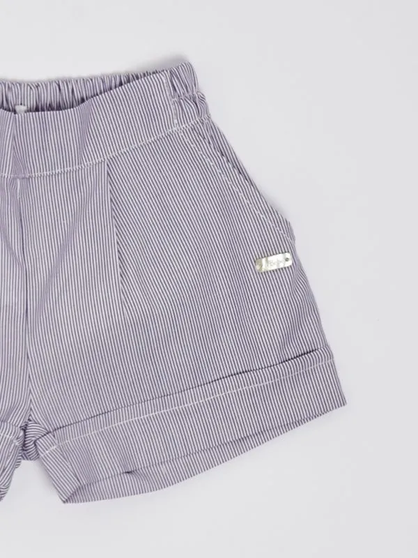 Shorts bambino Le Bebè in cotone Bianco-Blu