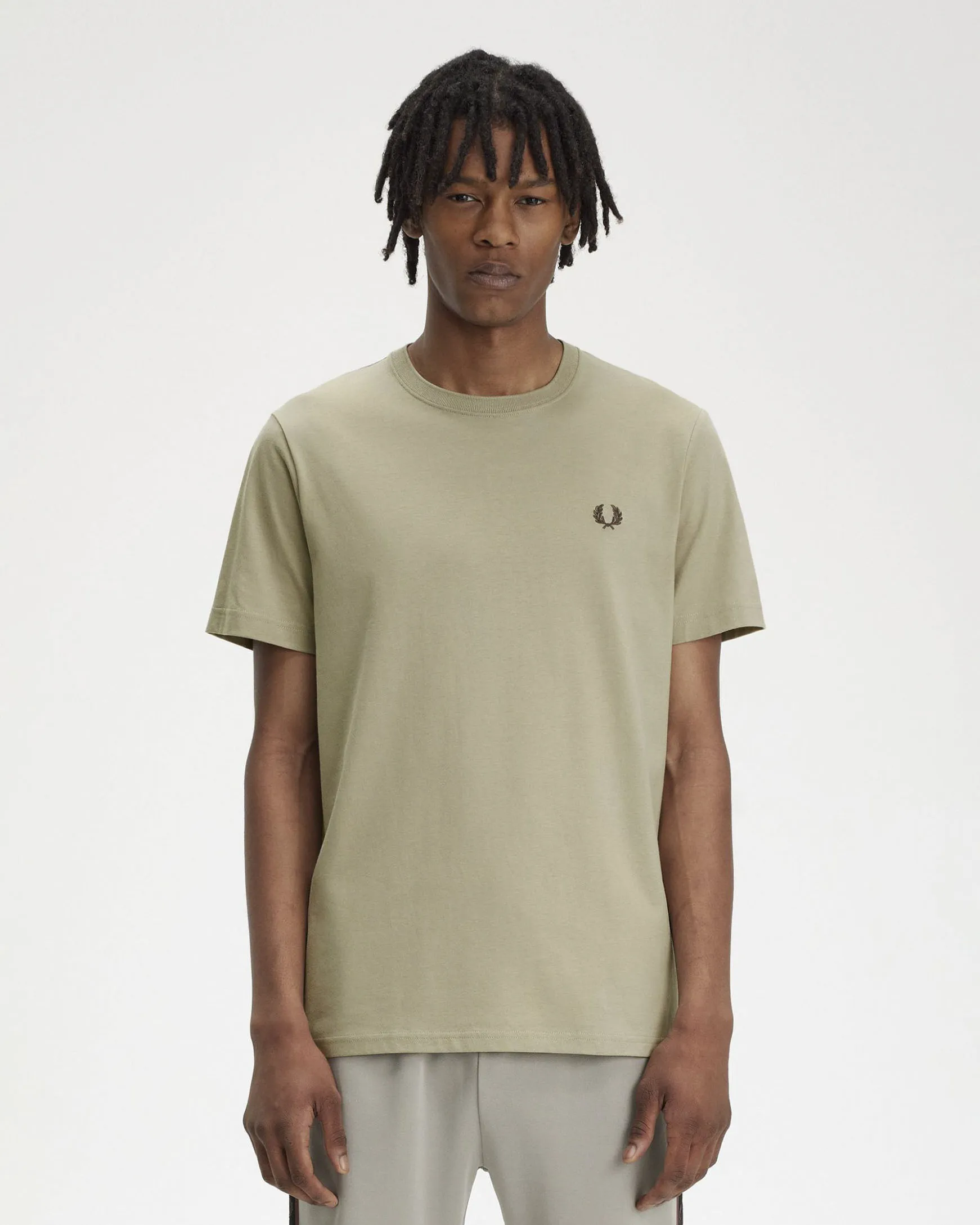 T-shirt kaki mezza manica tinta unita