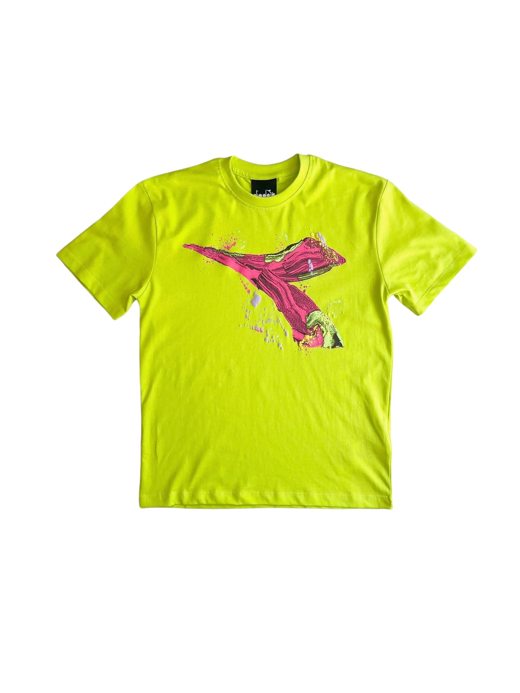 T-shirt lime con stampa per bambina
