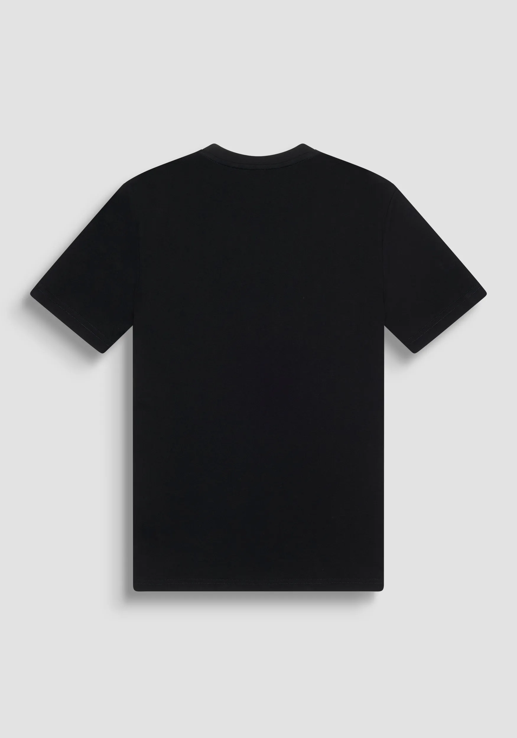 T-SHIRT SILM FIT IN COTONE NERO CON LOGO SFUMATO