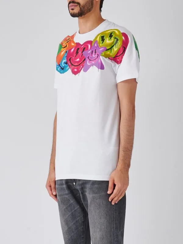 T-shirt uomo Philipp Plein in cotone con stampa smile Bianco