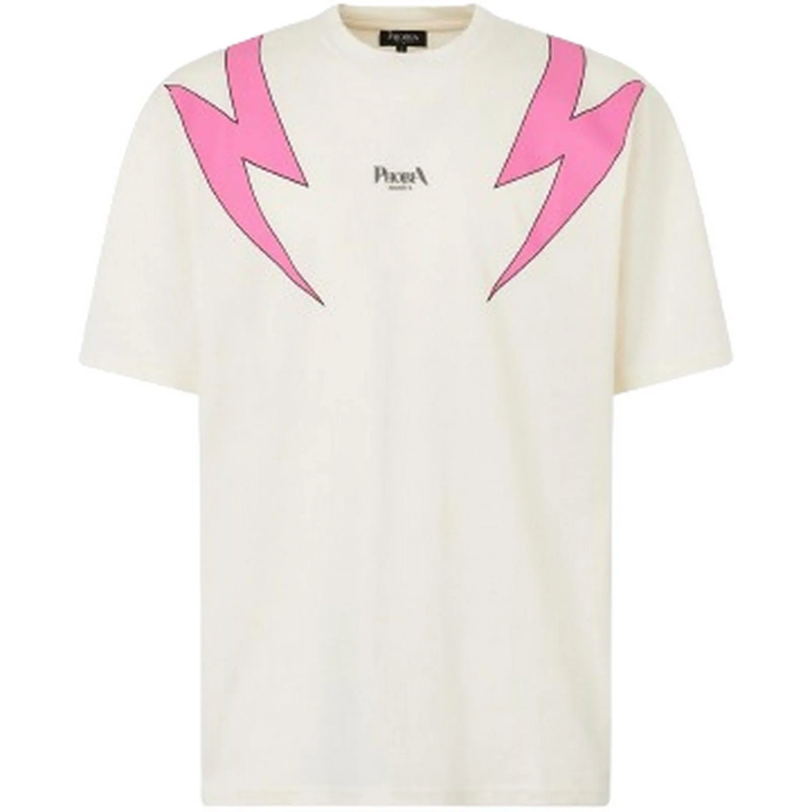 T-shirt Uomo Phobia - White T-Shirt With Pink Screaming Skulls Print - Bianco